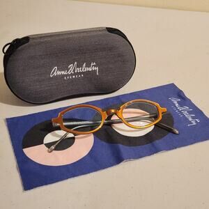 Stunning Authentic Anne et Valentin NEVA 8G 42mm Brown Teal Glasses W/ Case